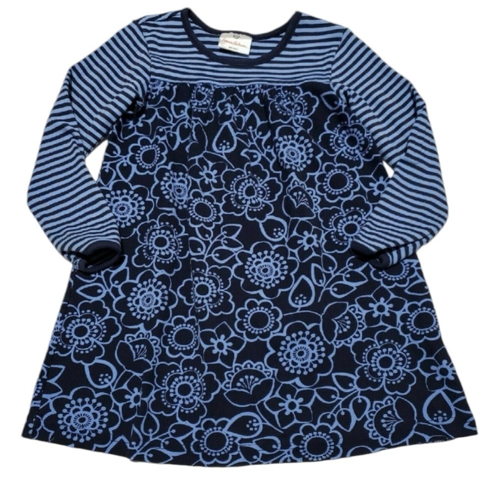 HANNA ANDERSSON Blue striped dress 110